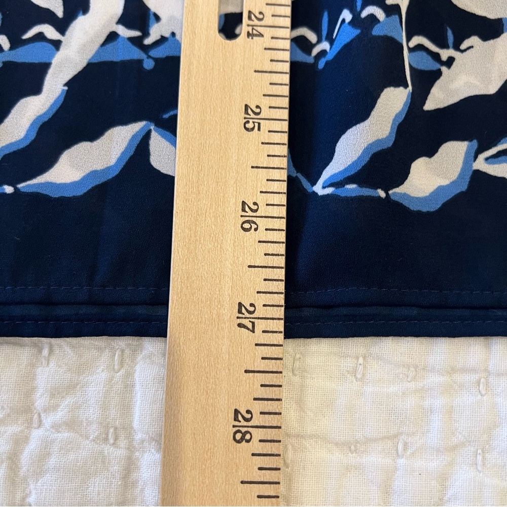 Lilly Pulitzer Top Women Large Blue White Marilina Tassels Relaxed Coastal Tunic - Picture 12 of 14